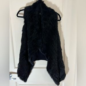 C by Bloomingdales Cashmere Black Fur Vest